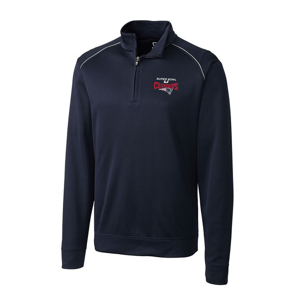 New England Patriots Cutter & Buck Super Bowl LI Champions Big & Tall Ridge Half-Zip Jacket - Navy